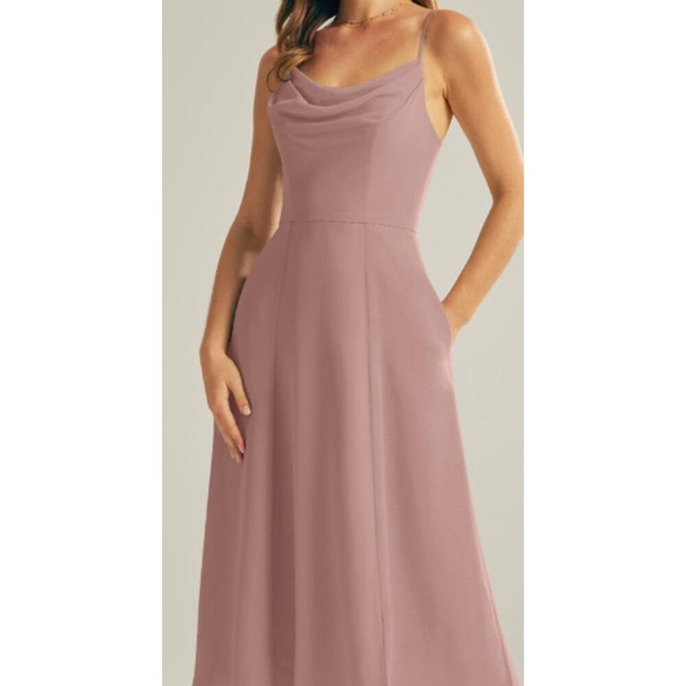 AW BRIDAL 14 1X dusty rose pink Maribel wedding guest formal midi dress NEW B52